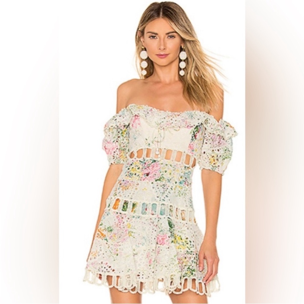 Zimmermann White Floral Strapless Mini Dress